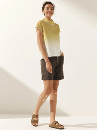 Linen Cutout Turtleneck Top QUINN