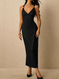 Sleeveless Ribbed Knit Midi Dress