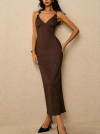 Sleeveless Ribbed Knit Midi Dress