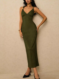 Sleeveless Ribbed Knit Midi Dress