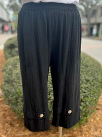 Gail Capri Pant with Pockets! 100% Cotton Gauze