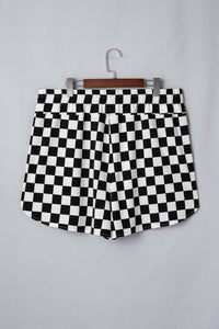 Plus Size Checker Athleisure Shorts