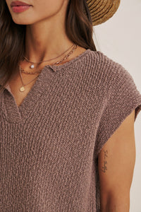 Slub Sweater Top In A Relaxed Fit: Mocha Mousse