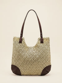 Woven Hollow-Out Shoulder Tote Bag