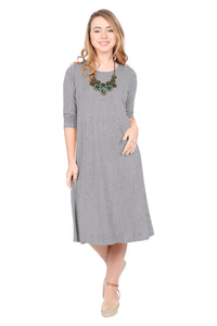 Past The Knee T-Shirt Dress - Comfortable A-Line Silhouette