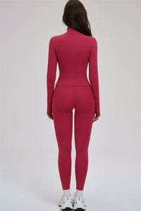 The Kinetic Zip Jacket Cross Back Sports Bra Leggings 3-Piece Set