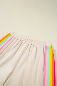 Stripe Short Sleeve Top & Shorts Athleisure Set