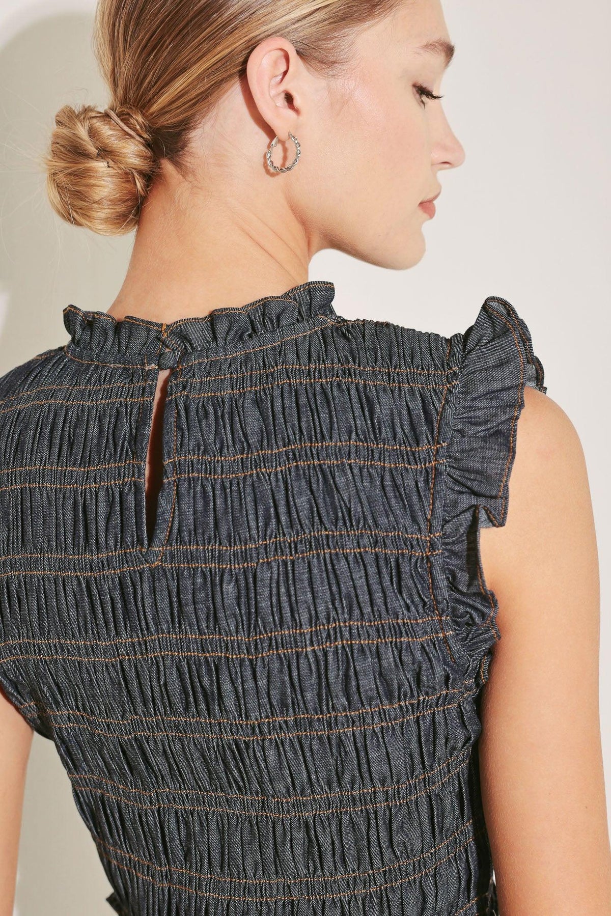 ROMANTIC REVERIE DENIM MIDI DRESS