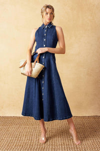 COOL GIRL DENIM MIDI DRESS