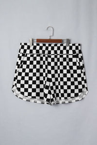 Plus Size Checker Athleisure Shorts