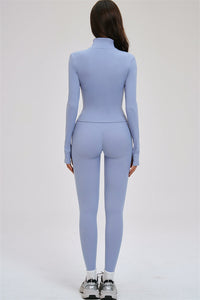 The Kinetic Zip Jacket Cross Back Sports Bra Leggings 3-Piece Set