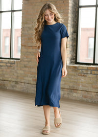 Baylor Navy Ribbed T-shirt Dress