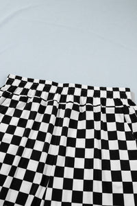 Plus Size Checker Athleisure Shorts