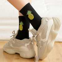 New Elegant Fruit Printed Breathable Cotton Socks Happy Funny Unisex Socks Candy Colors Harajuku Casual Cotton Crew Socks For Men And Women