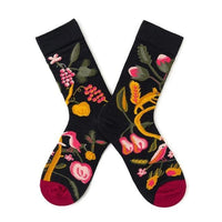 Novelty Happy Funny Women Graphic Short Socks Socks Combed Out Of Pure Cotton Art Abstract Oil Painting Socks French Style Crew Socks For Men And Women