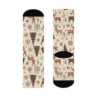 DipaliZ Christmas Crew Socks Reindeer Patterns Cozy Winter