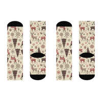 DipaliZ Christmas Crew Socks Reindeer Patterns Cozy Winter